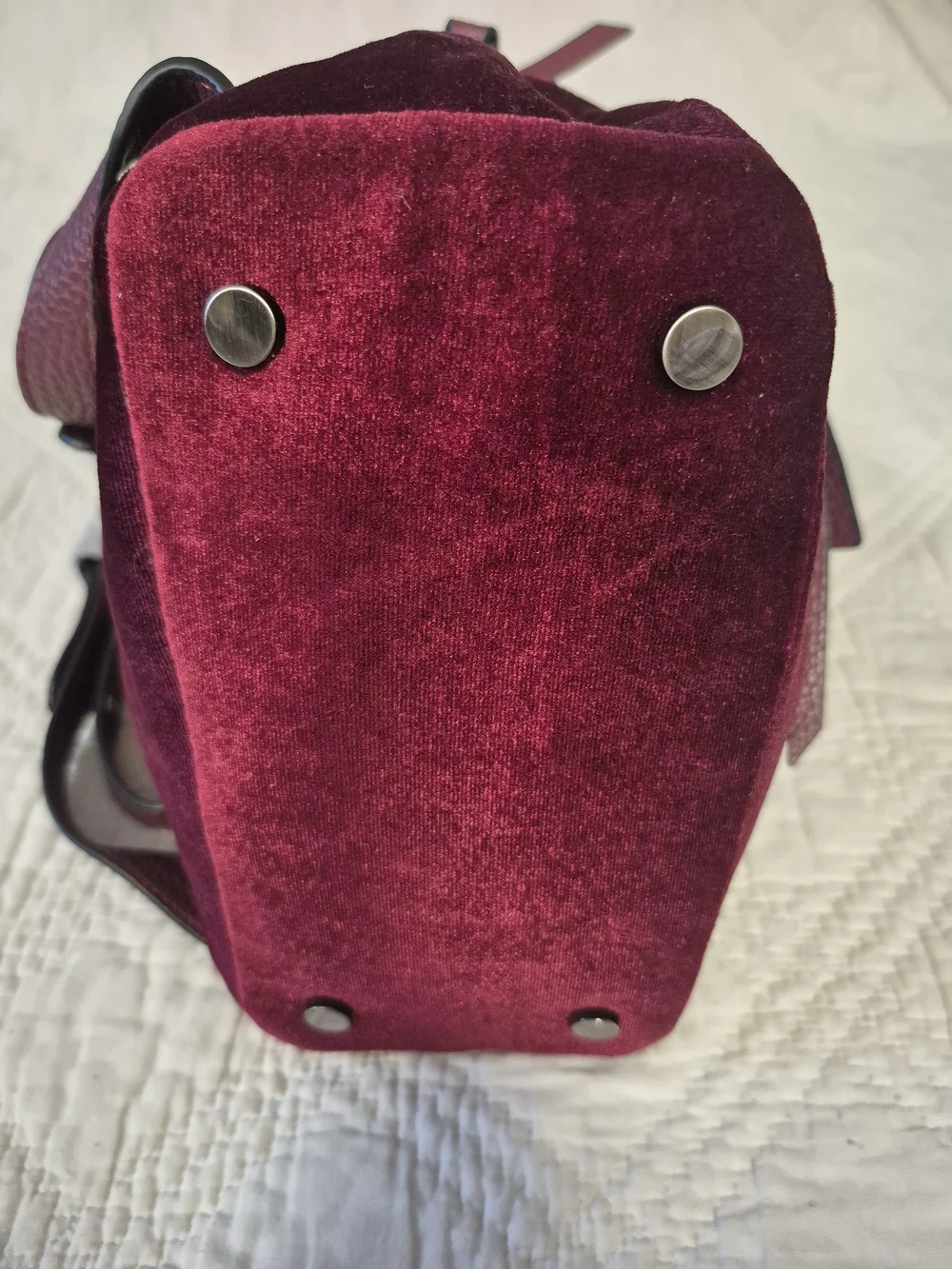 Sam Edelman Sammi Cranberry Velvet Studded Western Backpack NWT